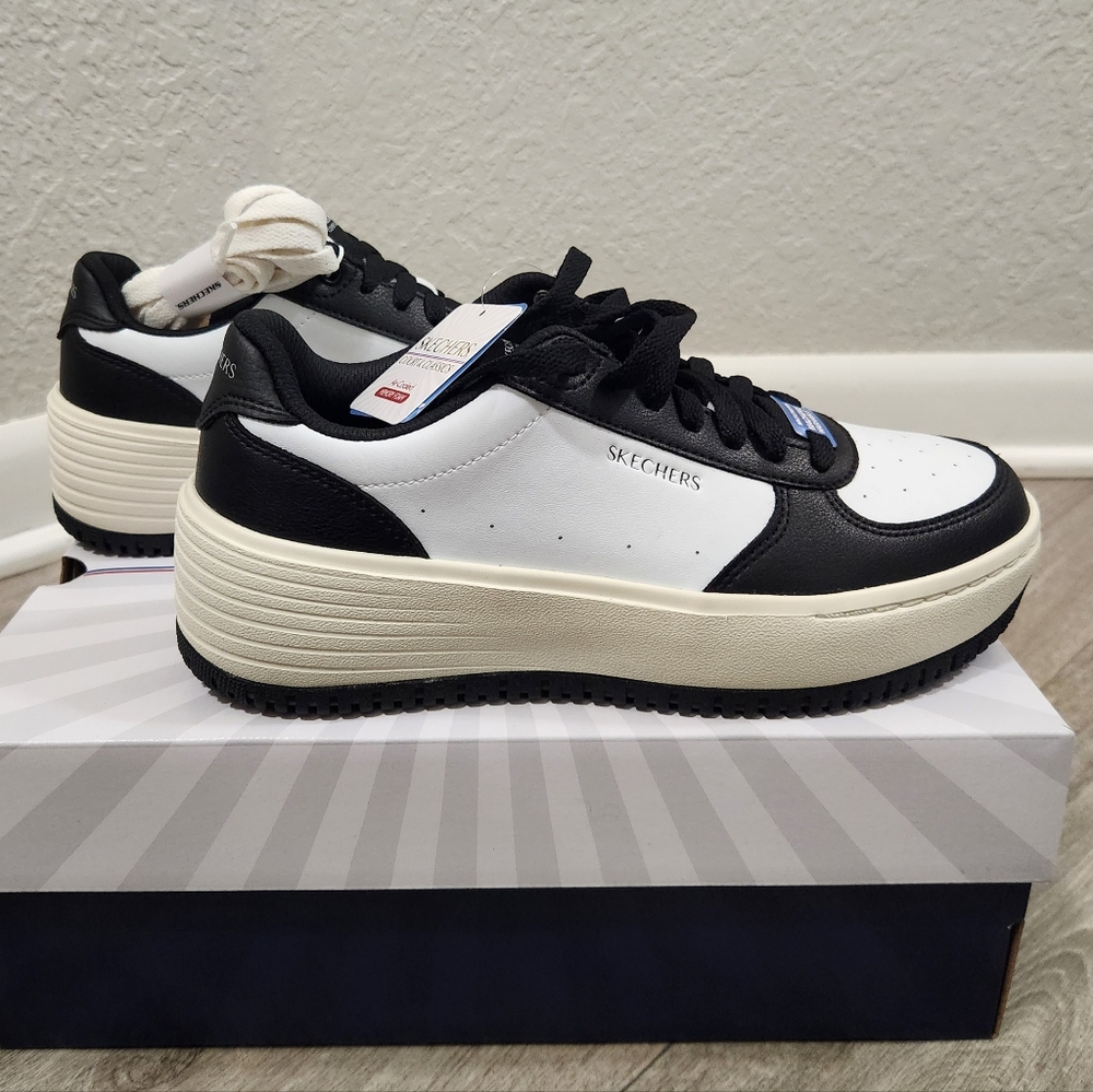 Skechers Grand 92 Steady Winning Black Platform Sneakers